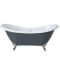 Bañera Exenta Tradicional con Doble Respaldo en Gris Piedra - 1750mm x 730mm - Disponible con Patas de Bañera en Distintos Acabados - Elton