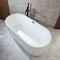 Bañera Exenta Moderna de Esquina con Doble Respaldo y Diseño Acanalado - 1700mm x 800mm - Disponible con Rebosaderos en Distintos Acabados - Florence