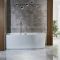 Bañera Exenta Moderna de Esquina con Diseño Acanalado - 1700mm x 800mm - Disponible en Versión Derecha o Izquierda y con Rebosaderos en Distintos Acabados - Florence