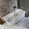 Bañera Exenta Moderna de Esquina con Diseño Acanalado - 1700mm x 800mm - Disponible en Versión Derecha o Izquierda y con Rebosaderos en Distintos Acabados - Florence