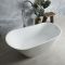 Bañera Exenta Moderna Blanca con Respaldo en Un Lateral - Disponible en Distintos Tamaños y con Selección de Rebosadeos en Distintos Acabados - Otterton