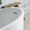 Bañera Exenta Moderna Blanca con Respaldo en Un Lateral - Disponible en Distintos Tamaños y con Selección de Rebosadeos en Distintos Acabados - Otterton