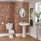 Conjunto de Baño Clásico con Inodoro WC, Cisterna, Lavabo Monoforo y Pedestal de Cerámica Blanca con Tapa de WC - Regent