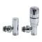 Par de Llaves Angulares Termostáticas Cromadas para Radiador con Adaptador - Pex y Multicapa de 12mm