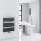 Radiador Toallero con Conexión Central - Curvo - Negro - 736mm x 600mm - Arch