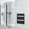 Radiador Toallero Eléctrico de Diseño - Negro con Panel Plano - 825mm x 600mm - Lustro