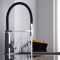 Grifo Mezclador de Cocina Negro Giratorio con Ducha Extraíble