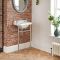 Lavabo Consola Tradicional en Cerámica con Diseño Elevado con Estructura en Acero Inoxidable - Richmond