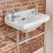 Lavabo Consola Tradicional en Cerámica con Diseño Elevado con Estructura en Acero Inoxidable - Richmond