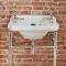 Lavabo Consola Tradicional en Cerámica con Diseño Elevado con Estructura en Acero Inoxidable - Richmond