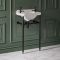 Lavabo Consola Tradicional Blanco y Negro de 515mm - (2 Agujeros para la Grifería) - Richmond