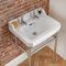 Lavabo Consola Tradicional de Cerámica de 560x450mm con Estructura de Acero Inoxidable (2 Agujeros) - Richmond