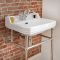 Lavabo Consola Tradicional  en Cerámica Monoforo 560x450mm con Estructura en Acero Inoxidable (1 Agujero) - Richmond
