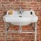 Lavabo Consola Tradicional  en Cerámica Monoforo 560x450mm con Estructura en Acero Inoxidable (1 Agujero) - Richmond