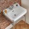 Lavabo Consola Tradicional  en Cerámica Monoforo 560x450mm con Estructura en Acero Inoxidable (1 Agujero) - Richmond