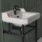 Lavabo Consola Tradicional Blanco y Negro de 560mm - (1 Agujero para la Grifería) - Richmond
