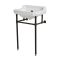 Lavabo Consola Tradicional Blanco y Negro de 560mm - (1 Agujero para la Grifería) - Richmond