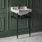 Lavabo Consola Tradicional Blanco y Negro de 560mm - (1 Agujero para la Grifería) - Richmond