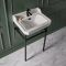 Lavabo Consola Tradicional Blanco y Negro de 560mm - (1 Agujero para la Grifería) - Richmond