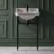 Lavabo Consola Tradicional Blanco y Negro de 560mm - (1 Agujero para la Grifería) - Richmond