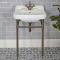 Lavabo Consola con Estructura Efecto Bronce Bruñido de 560mm con Lavabo de 1 Agujero - Richmond