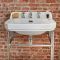 Lavabo Consola Retro de Cerámica 560x450mm con Estructura Inferior de Acero Inoxidable (3 Agujeros) - Richmond