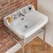 Lavabo Consola Retro de Cerámica 560x450mm con Estructura Inferior de Acero Inoxidable (3 Agujeros) - Richmond