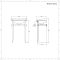 Lavabo Consola Tradicional de Cerámica de 560x450mm con Estructura de Acero Inoxidable (2 Agujeros) - Richmond