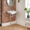 Lavabo Consola Tradicional en Cerámica de 500x350mm con Estructura en Acero Inoxidable (2 Agujeros) - Richmond