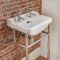 Lavabo Consola Tradicional en Cerámica de 500x350mm con Estructura en Acero Inoxidable (2 Agujeros) - Richmond