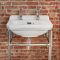 Lavabo Consola Tradicional en Cerámica de 500x350mm con Estructura en Acero Inoxidable (2 Agujeros) - Richmond