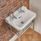 Lavabo Consola Tradicional en Cerámica de 500x350mm con Estructura en Acero Inoxidable (2 Agujeros) - Richmond