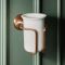 Vaso Porta Cepillo de Dientes en Cerámica y Soporte Porta Vaso de Pared Tradicional - Disponible en Distintos Acabados - Elizabeth
