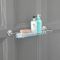 Repisa Porta Objetos en Vidrio Mural para Ba&ntilde;o con acabado en Cromo