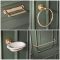 Conjunto de Accesorios para Cuarto de Baño de 4 Piezas Tradicional - Oro Satinado - Elizabeth