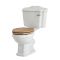 Inodoro WC Tradicional con Cisterna y Tapa de Madera Estilo Retro con Salida Horizontal - Regent
