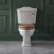 Inodoro WC Tradicional con Cisterna y Tapa de Madera Estilo Retro con Salida Horizontal - Regent