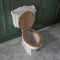 Inodoro WC Tradicional con Cisterna y Tapa de Madera Estilo Retro con Salida Horizontal - Regent