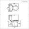 Conjunto de WC Completo con Inodoro Monobloque Tradicional con Salida Horizontal Cisterna Tapa - Variedad de Palancas de Descarga - Richmond