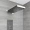Panel de Ducha Empotrable Hidromasaje Minimalista con Alcachofa a Lluvia y Cascada - Gris Metalizado - Océanie