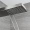 Panel de Ducha Empotrable Hidromasaje Minimalista con Alcachofa a Lluvia y Cascada - Gris Metalizado - Océanie