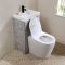 Conjunto de Baño Completo con Mueble de Lavabo y Mueble para WC  2 en 1 con Lavabo Elements y WC Brunswick - 500mm x 890mm - Selección de Acabados- Cluo
