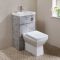 Conjunto de Baño Completo con Mueble de Lavabo y Mueble para WC  2 en 1 con Lavabo Elements, WC y WC Halwell - 500mm x 890mm - Selección de Acabados- Cluo