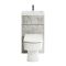 Conjunto de Baño de Color Gris Hormigón Completo con Mueble de Lavabo y WC Integrado con Inodoro Exton - 500mm x 830mm - Botón de Descarga Cromado - Cluo