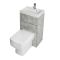 Conjunto de Baño de Color Gris Hormigón Completo con Mueble de Lavabo y WC Integrado con Inodoro Exton - 500mm x 830mm - Botón de Descarga Cromado - Cluo