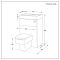 Conjunto de Baño de Color Gris Hormigón Completo con Mueble de Lavabo y WC Integrado con Inodoro Exton - 500mm x 830mm - Botón de Descarga Cromado - Cluo