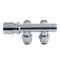 Llaves Angulares Cromadas para Radiador o Toallero con Conexión Central con Adaptadores para Tubos Pex o Multicapa de 16mm - Multiblock H