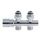 Llaves Rectas Cromadas para Radiador y Radiador Toallero con Conexión Central Completas con Cabezal Cromado y Adaptadores para Tubos de Cobre 14mm - Multiblock H