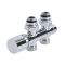 Llaves Rectas Cromadas para Radiador y Radiador Toallero con Conexión Central Completas con Cabezal Cromado y Adaptadores para Tubos de Cobre 14mm - Multiblock H