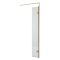 Mampara de Ducha Walk In con Vidrio Acanalado con Perfil en Latón Cepillado y Panel Lateral con Plato de Ducha Efecto Piedra Pizarra - Disponible en Distintas Medidas y con Opción de Panel Antisalpicaduras